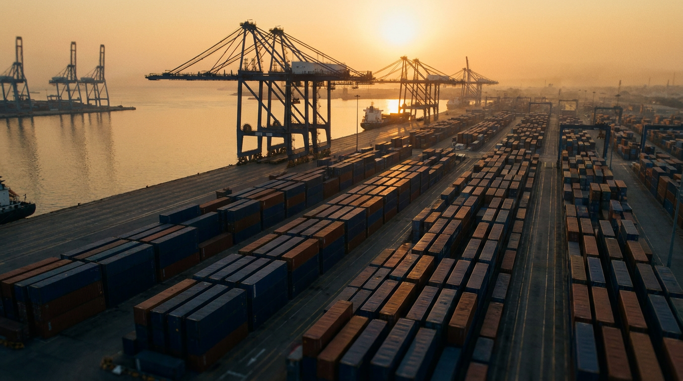 Adusanko port at golden hour